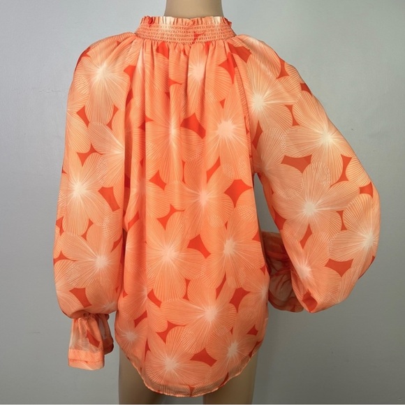 NEW RAMY BROOK FLORAL PRINT BALLOON-SLEEVE BLOUSE - Picture 8 of 11